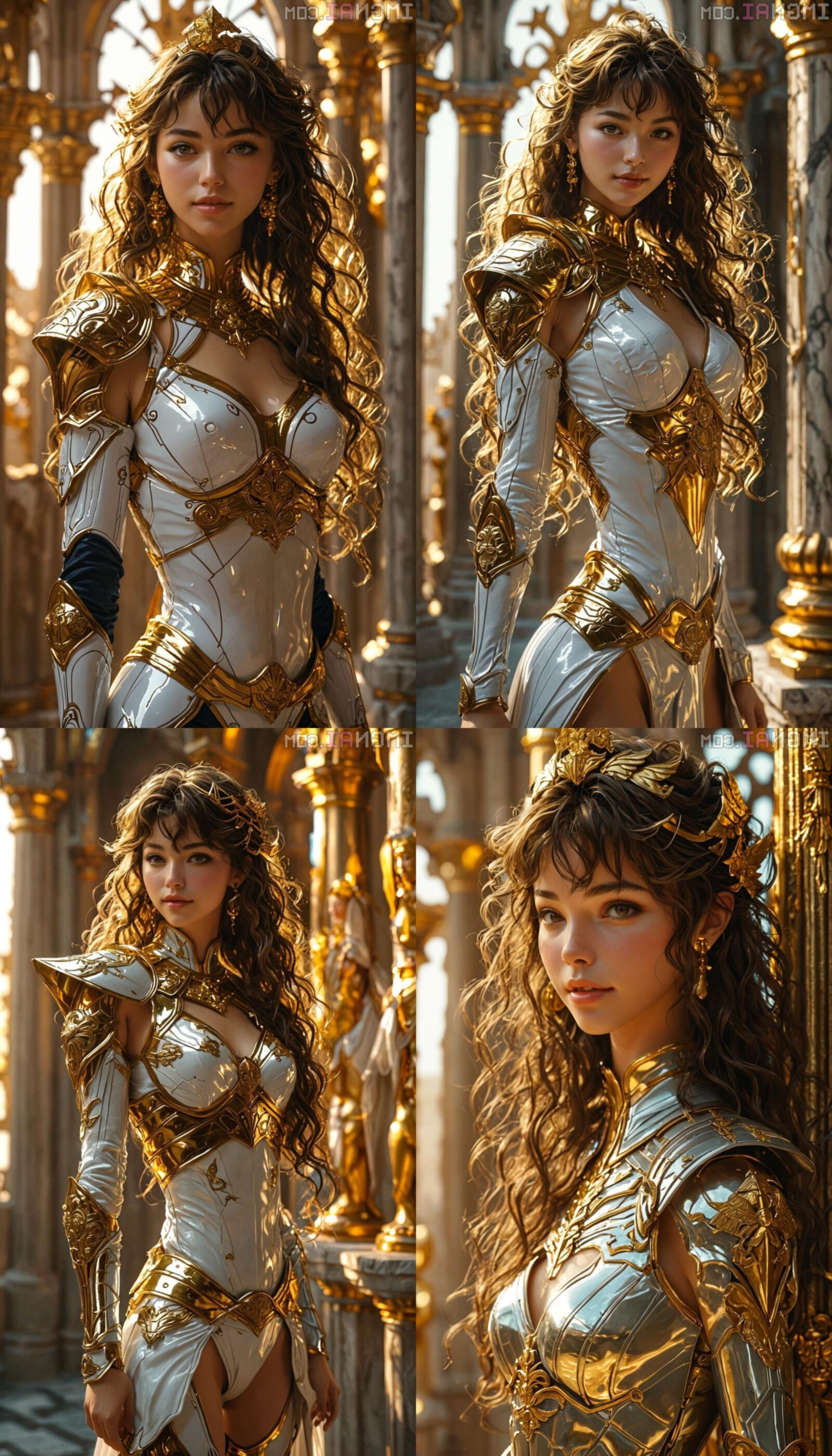 AI Sensual Golden Armor