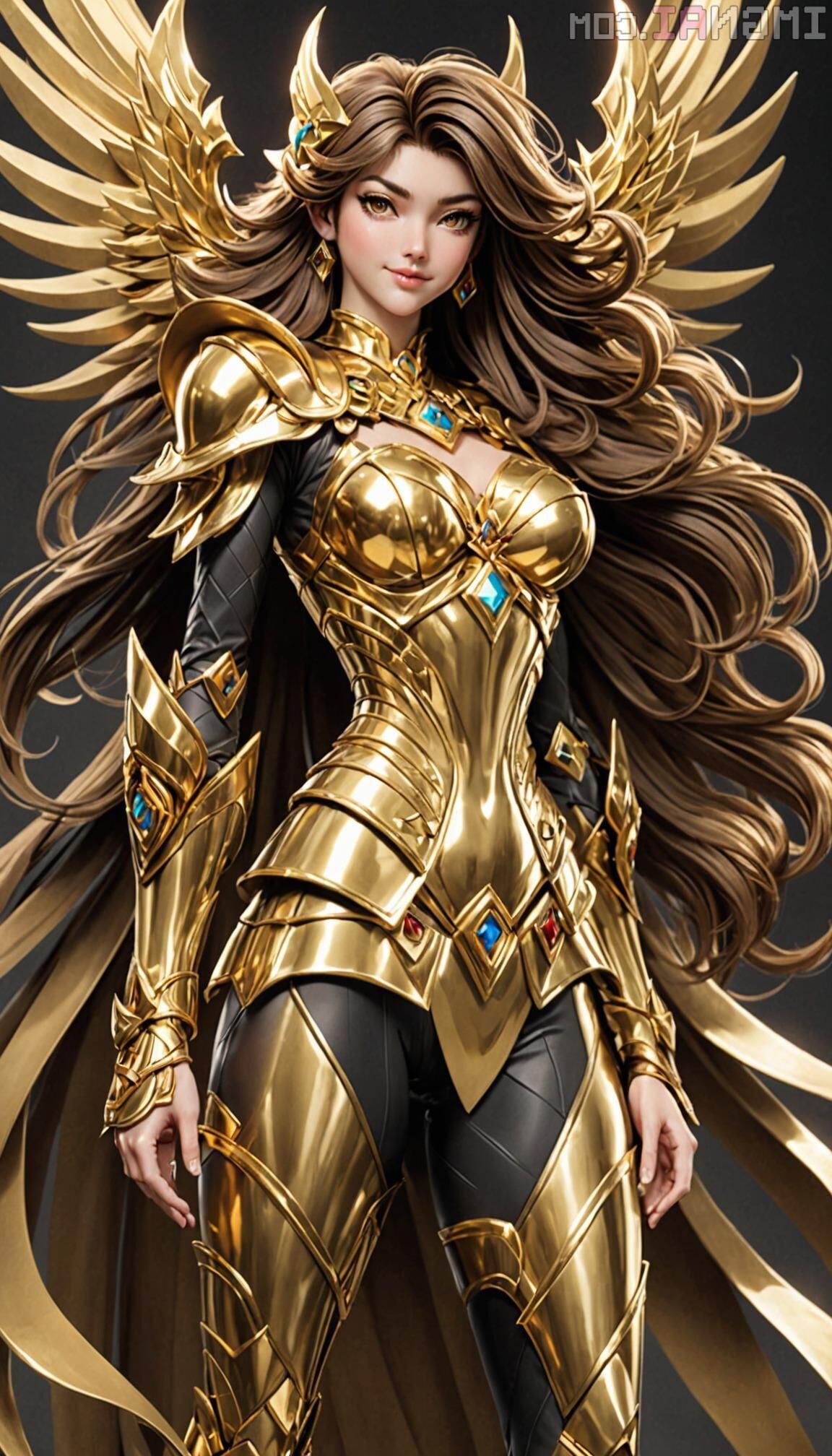 AI Sensual Golden Armor