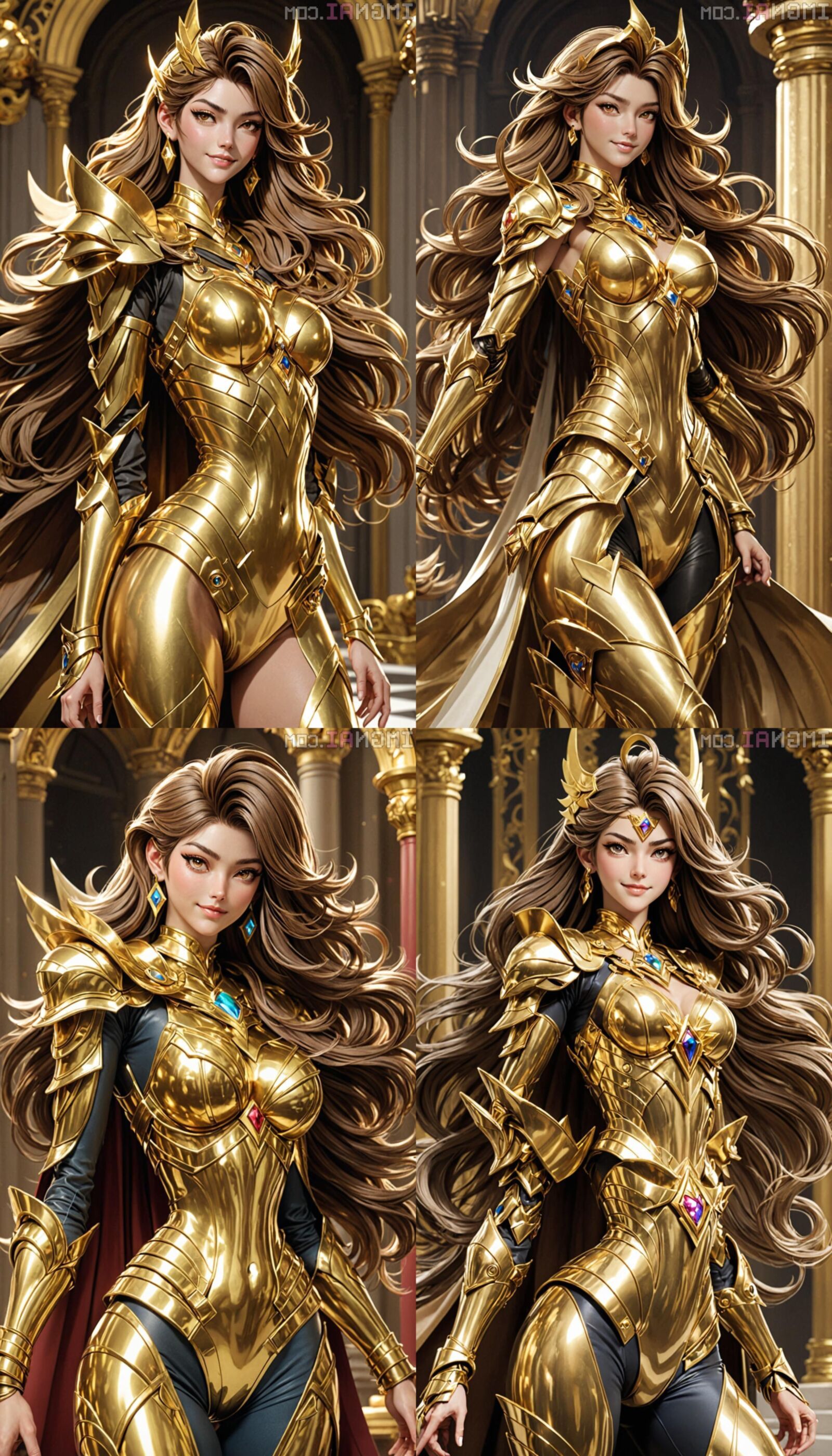 AI Sensual Golden Armor
