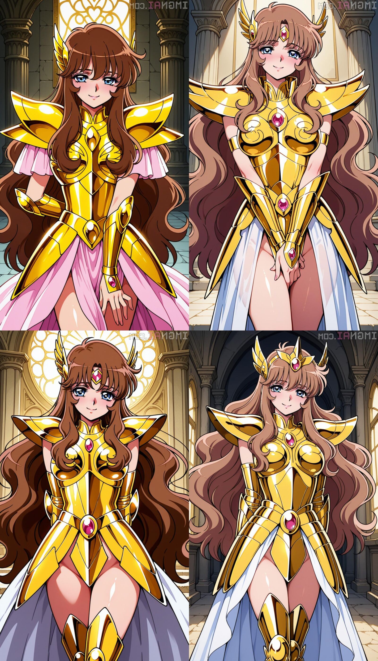 AI Sensual Golden Armor
