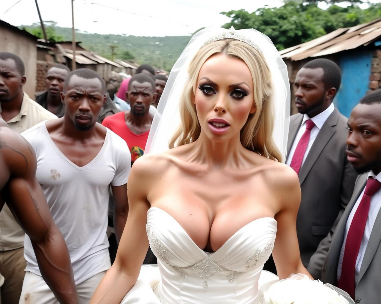 Touristenbraut in Afrika