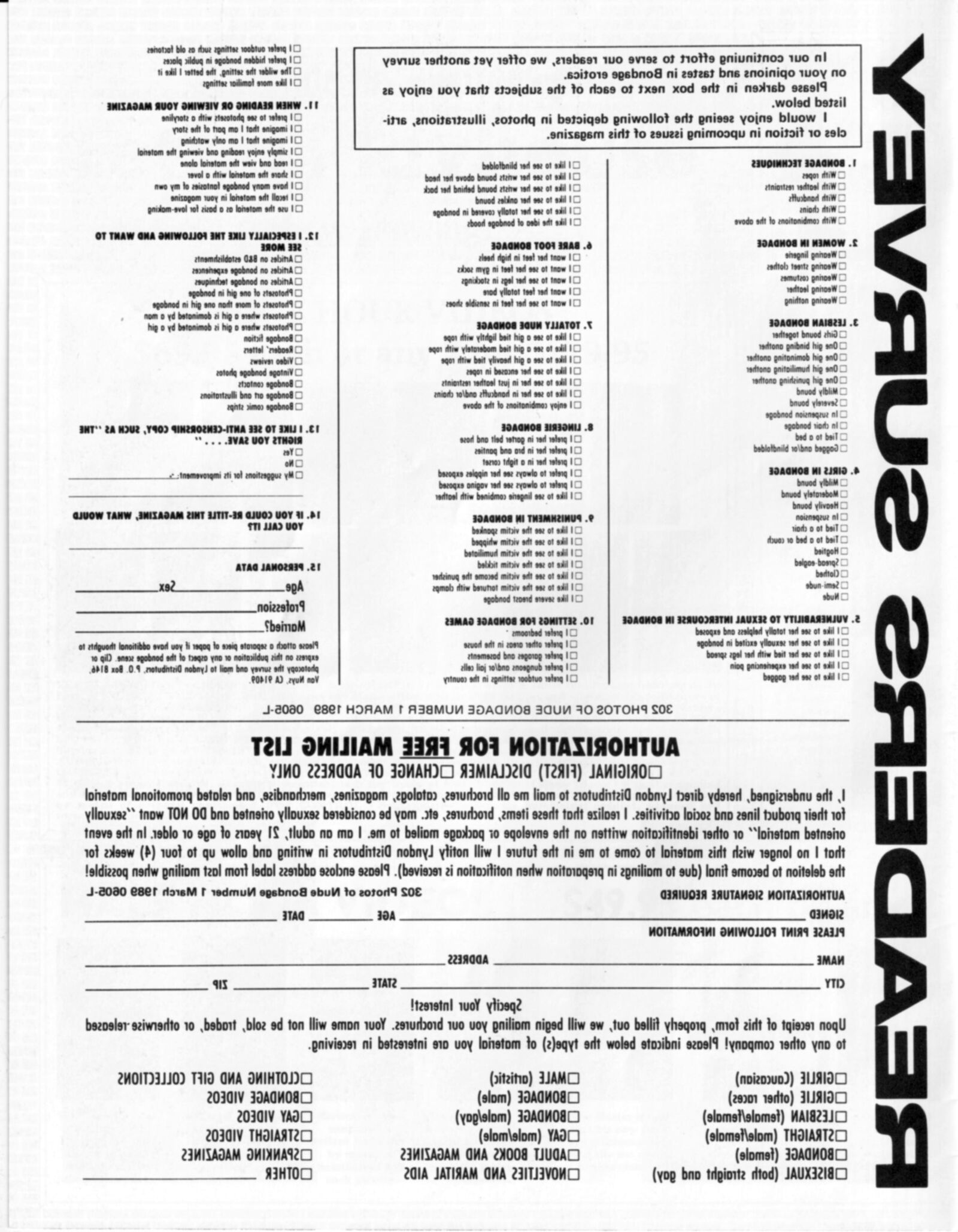 Vintage Bondage Magazine Photos de bondage nude