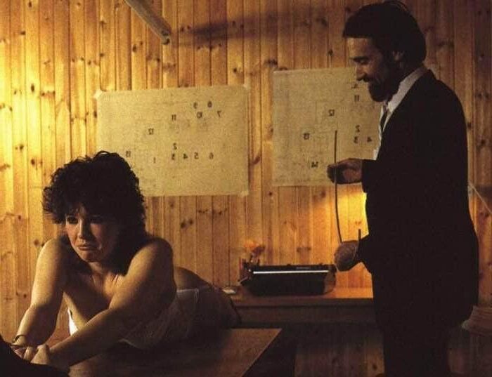 Retro Spanking Blushes picture set two men table