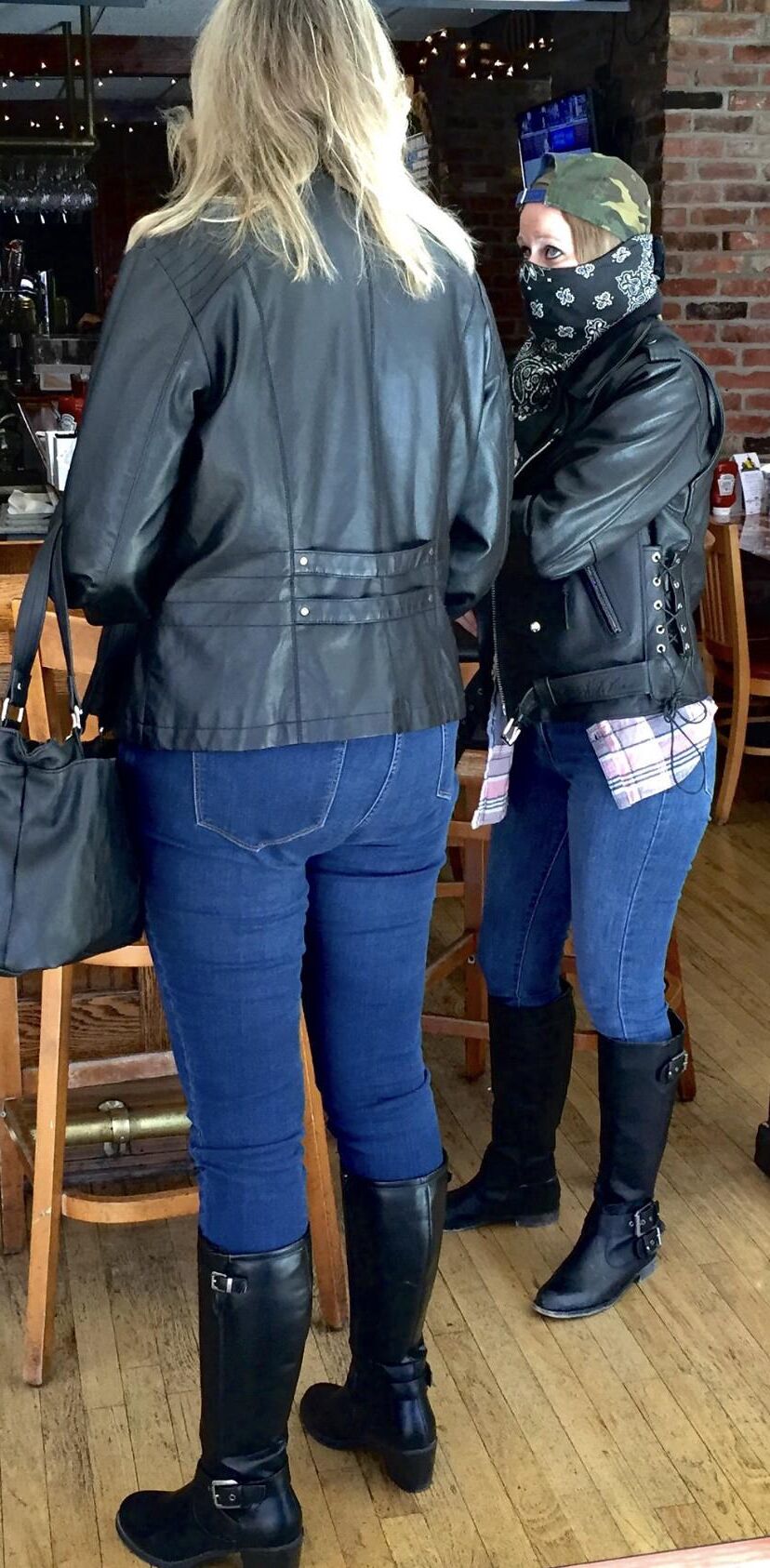 Leather and boots in public 