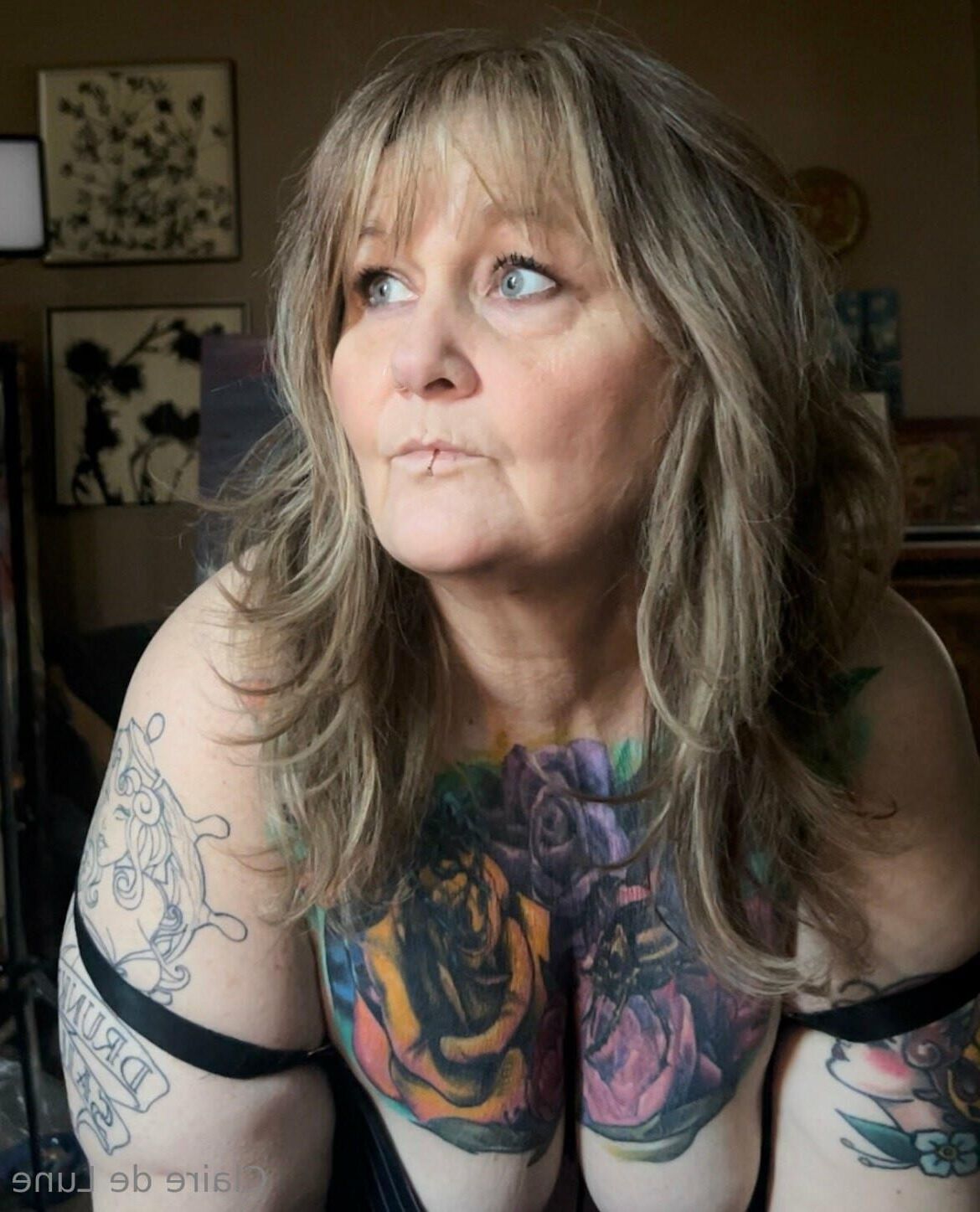 Клэр Big Butt Big Ticts Tattooed Sexy Blonde Bbw Granny Mixed h