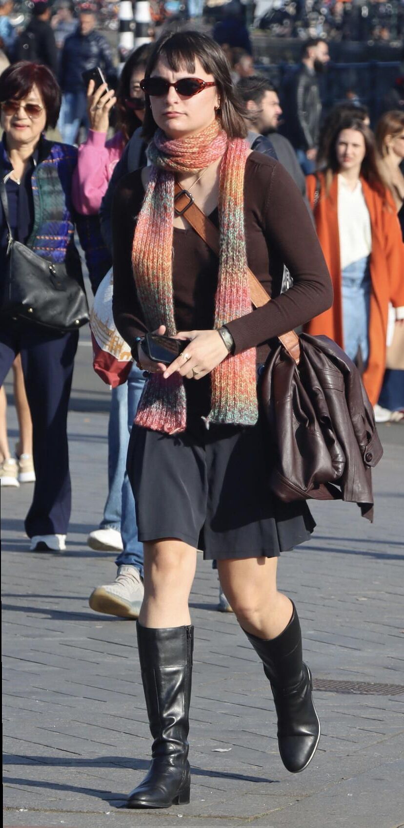 Leather and boots in public 