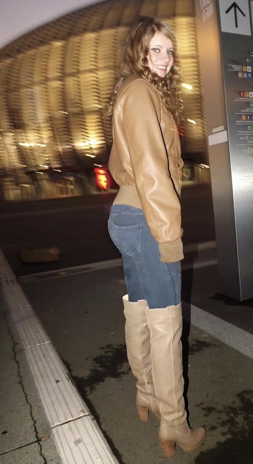 Leather and boots in public 