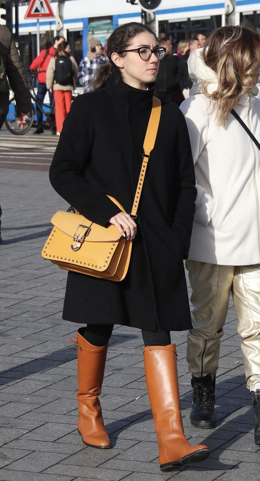Leather and boots in public 