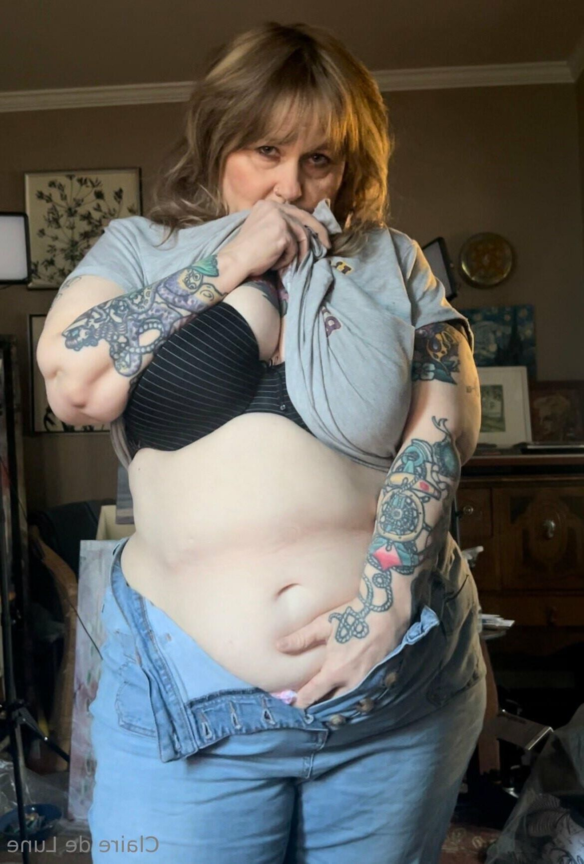 Клэр Big Butt Big Ticts Tattooed Sexy Blonde Bbw Granny Mixed h