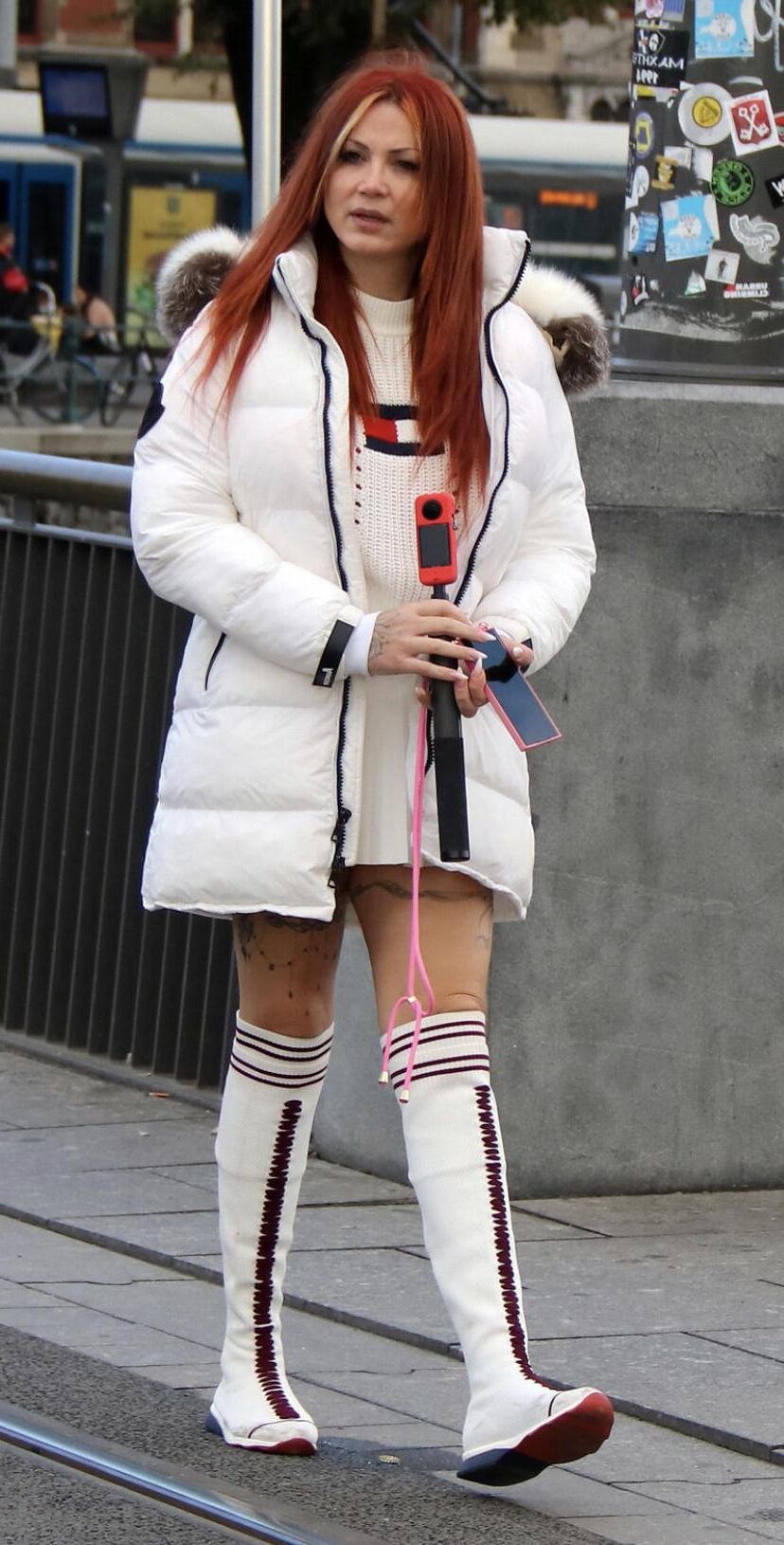 Leather and boots in public 