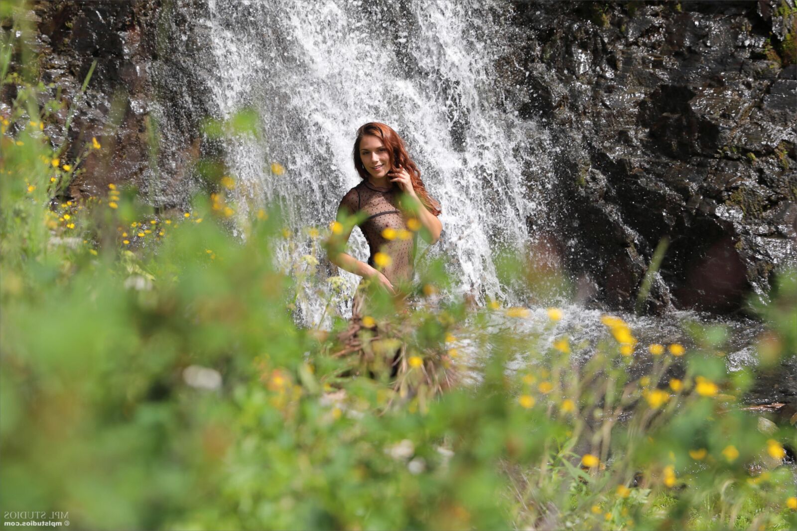 Elena Waterfall and Flowers
