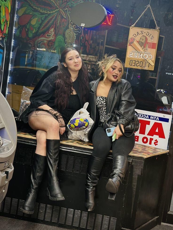 Leather and boots in public 