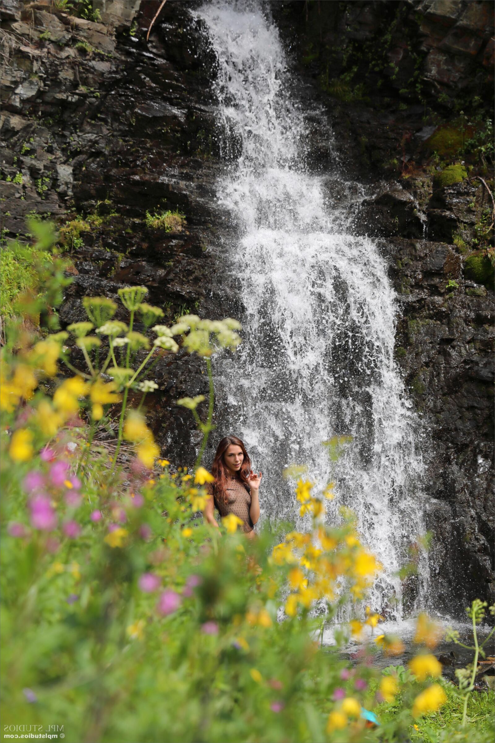 Elena Waterfall and Flowers