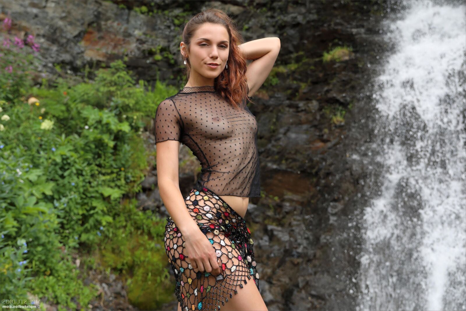 Elena Waterfall and Flowers