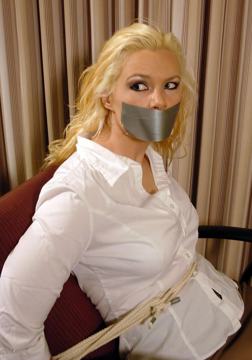 Kordelia Restrained in the Office Armchair