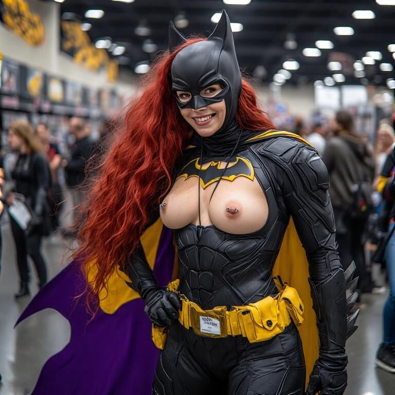 Косплей с проколотые соски на конгрессе Batgirl