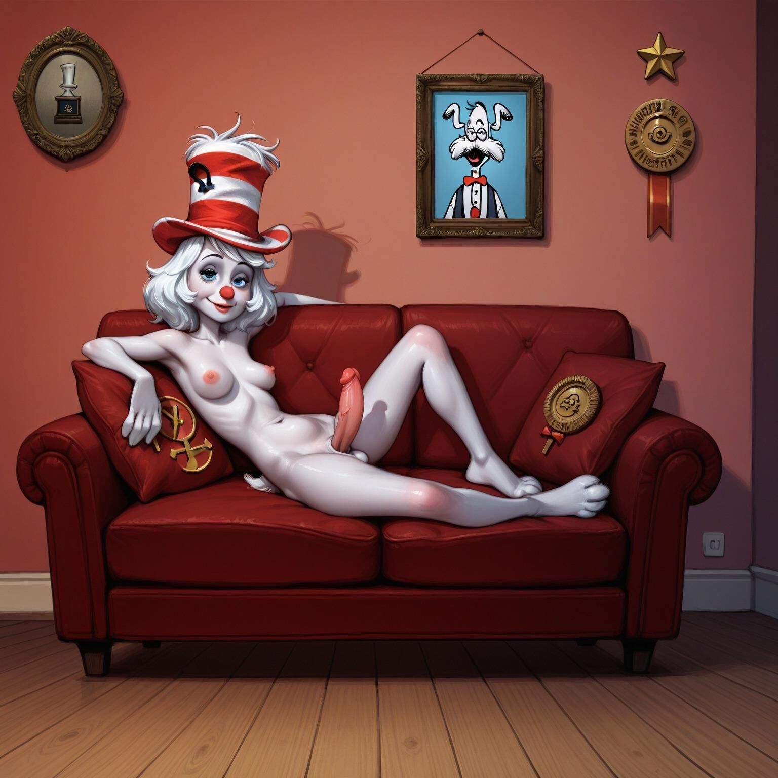 Le ruissellement et le fap sur le canapé de fuzz frizzle