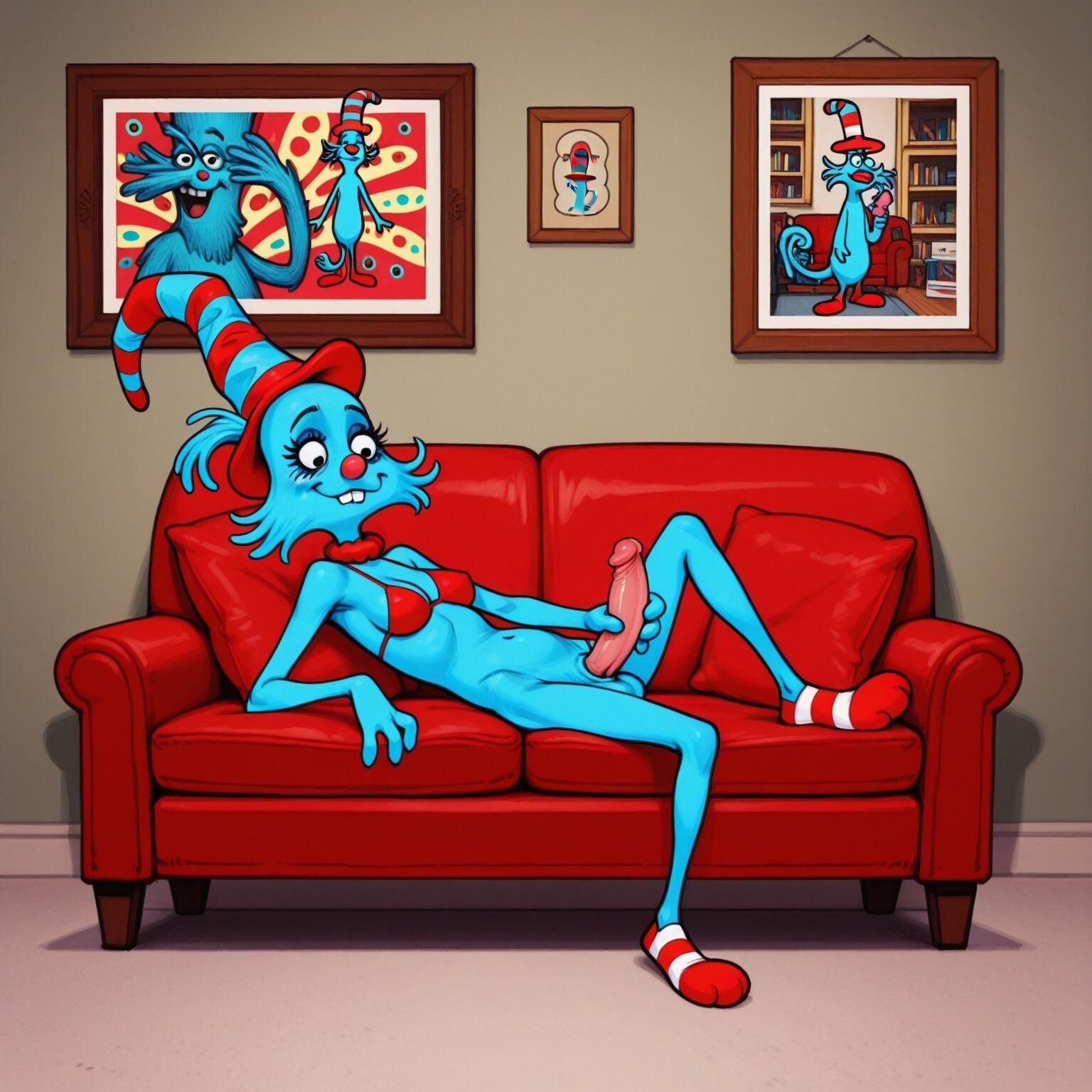 Le ruissellement et le fap sur le canapé de fuzz frizzle
