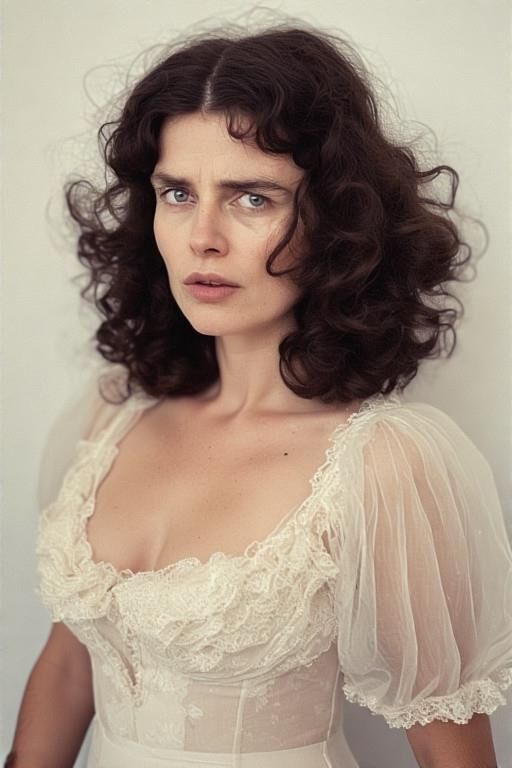Mujeres femeninas con delicado vestido vintage