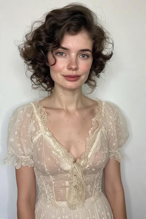 Mujeres femeninas con delicado vestido vintage