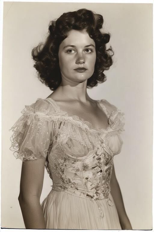Mujeres femeninas con delicado vestido vintage