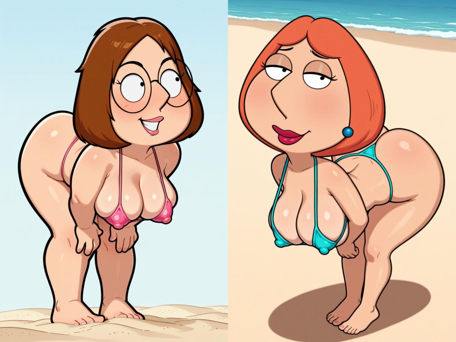 Lois und Meg am Strand