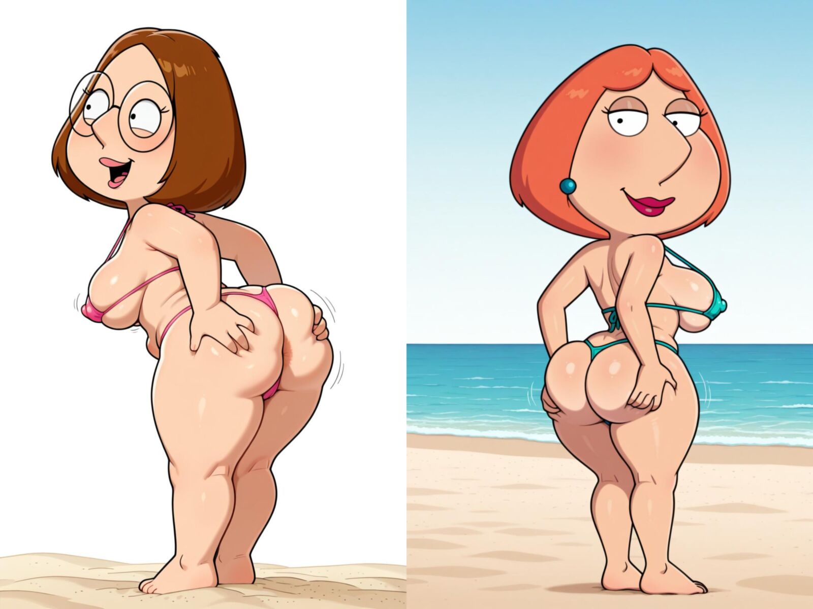 Lois und Meg am Strand