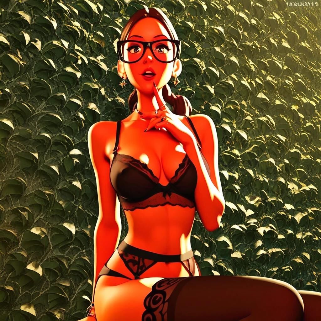 Linda chica de dibujos animados nerd follando