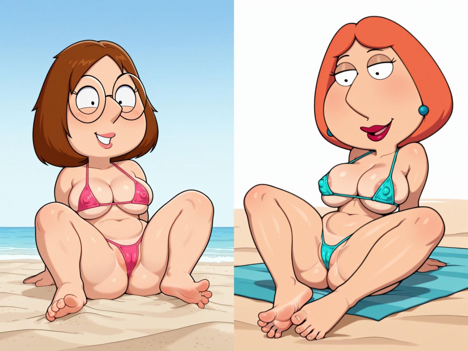 Lois und Meg am Strand