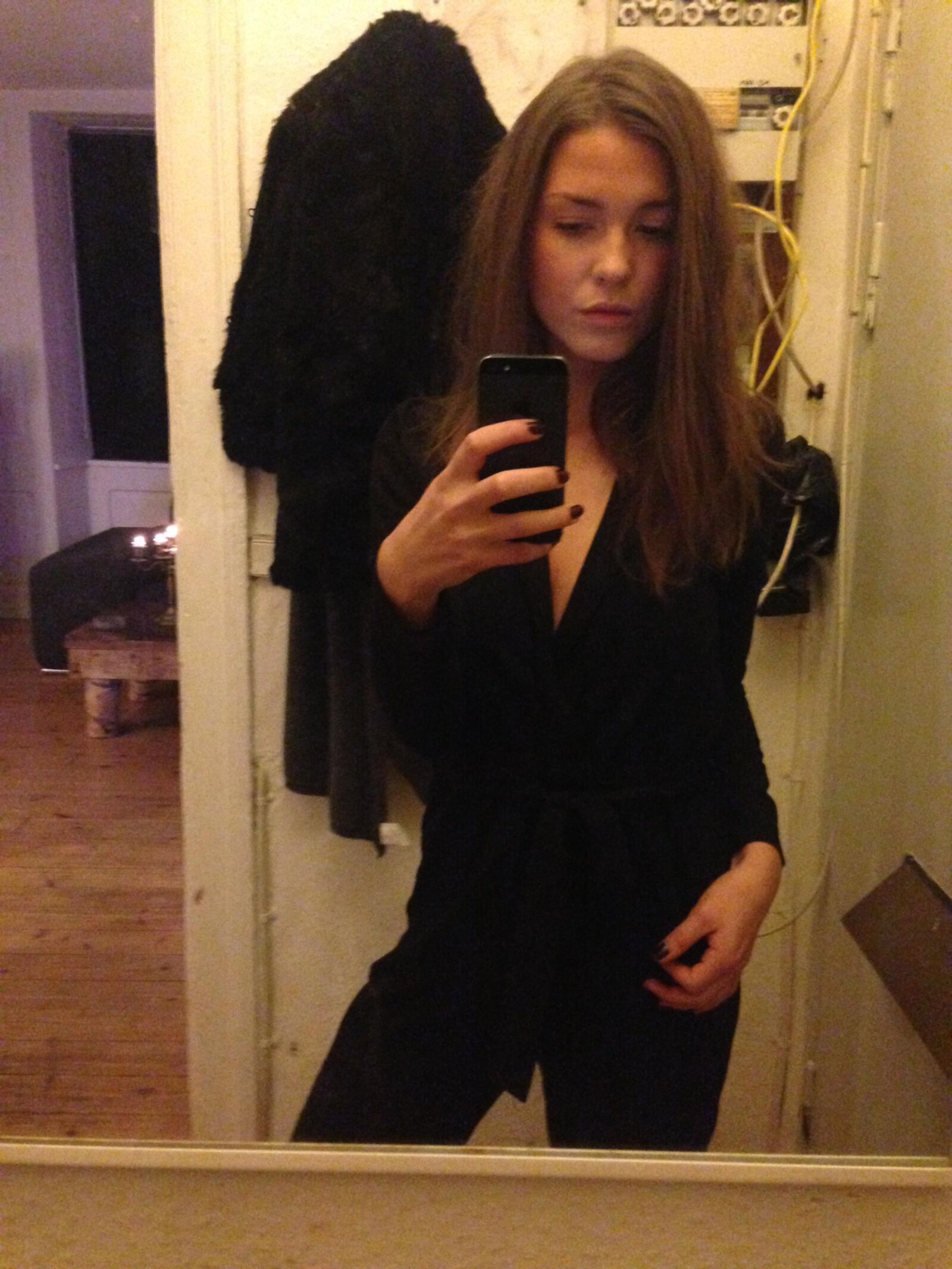 Linda chica espejo selfies desnudos