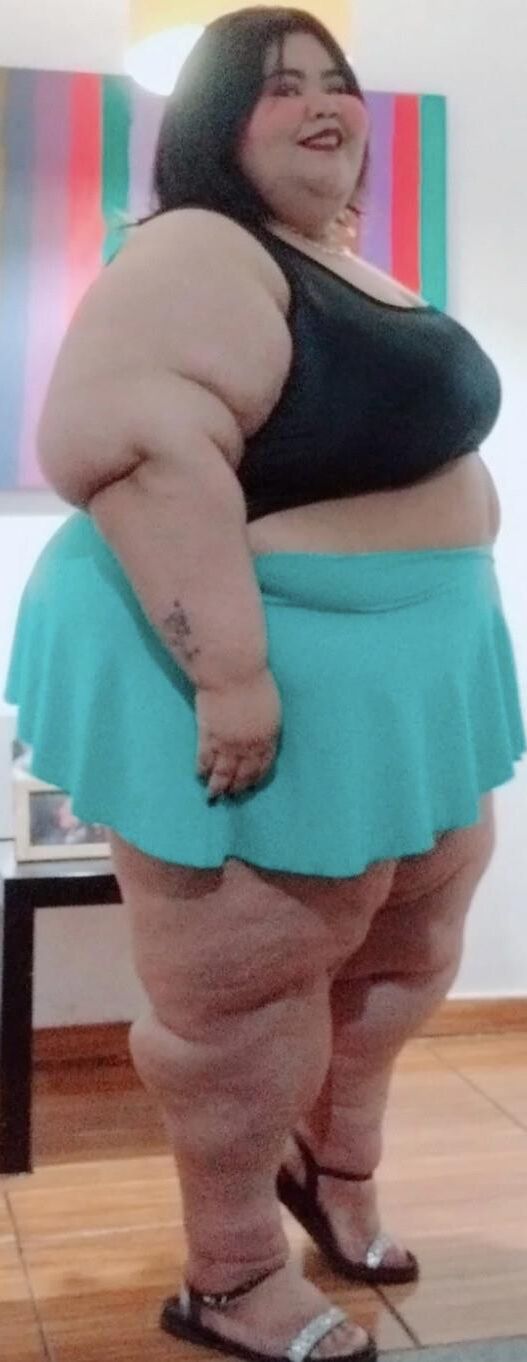 ドレスとスカートを着た大きな女性