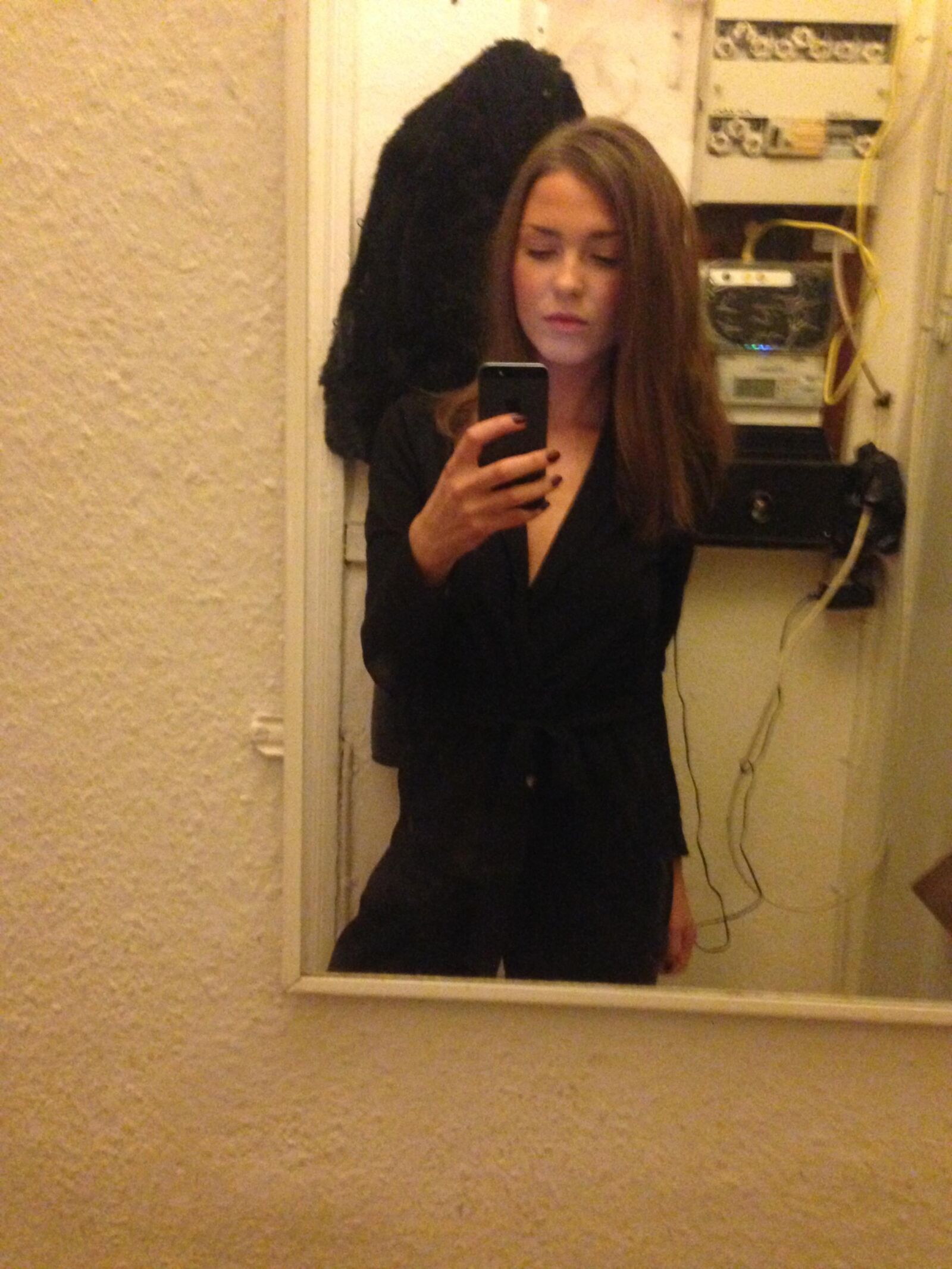 Linda chica espejo selfies desnudos