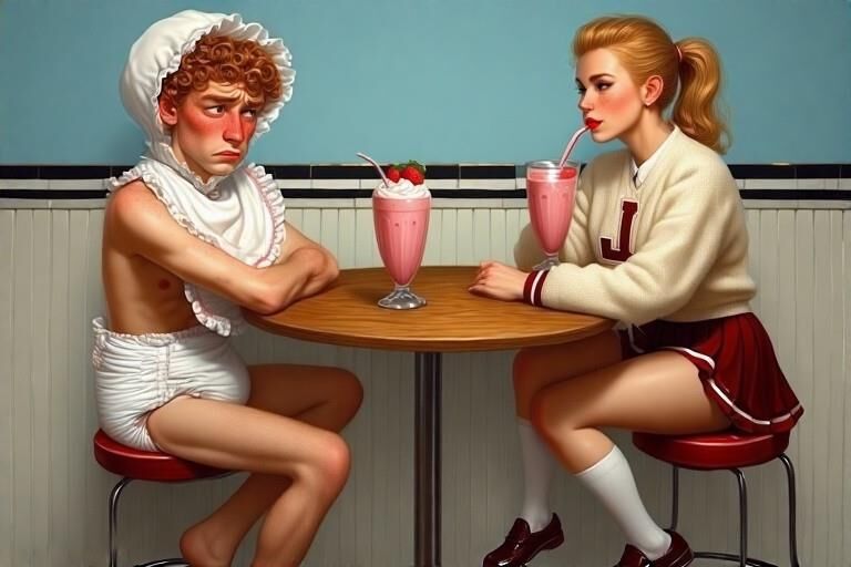 AI adulto bebê e fraldas obras de arte domésticas mistura