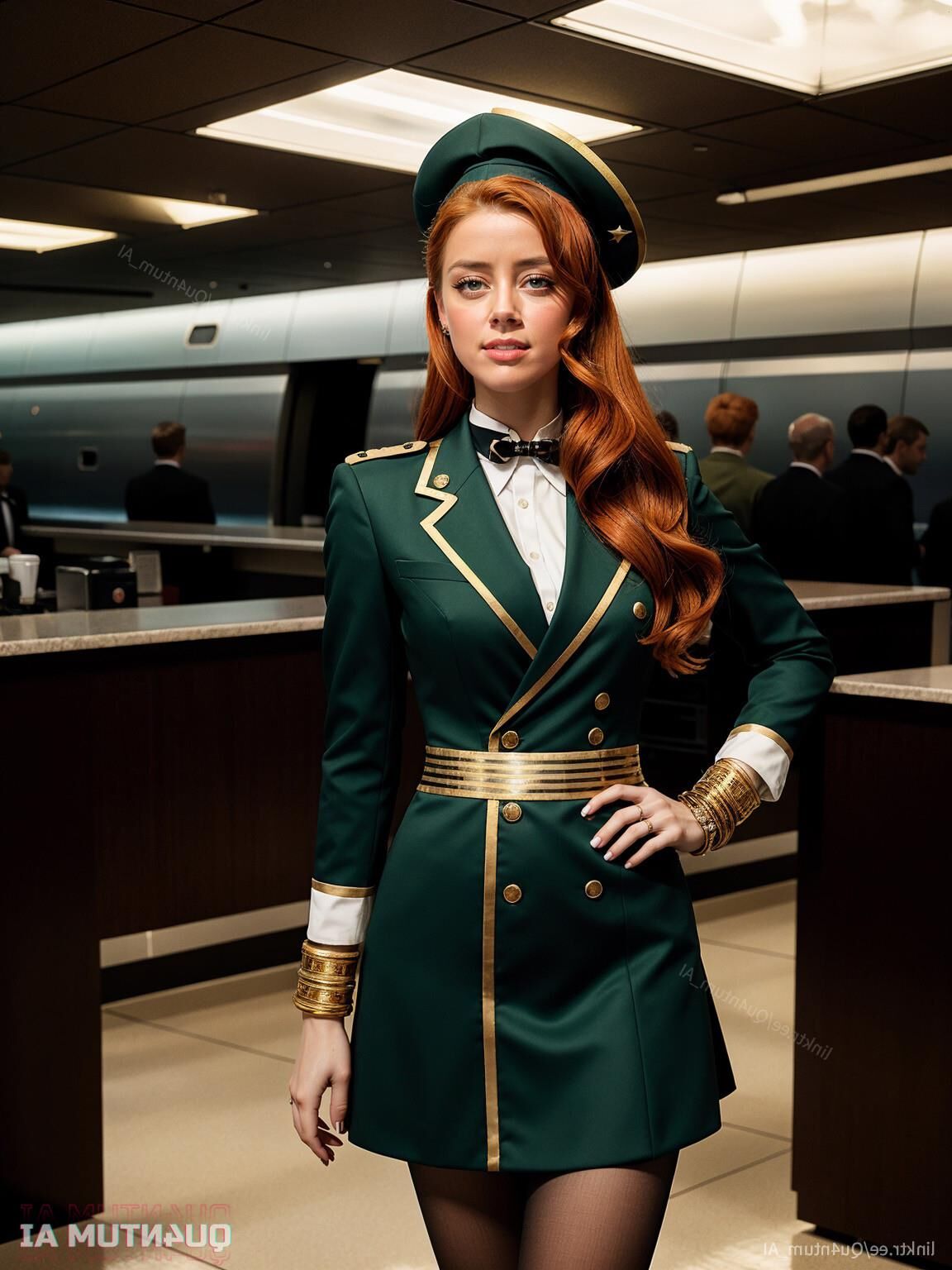 AI Amber Heard # Air Force One Stewardess Aquaman Mera Uniform