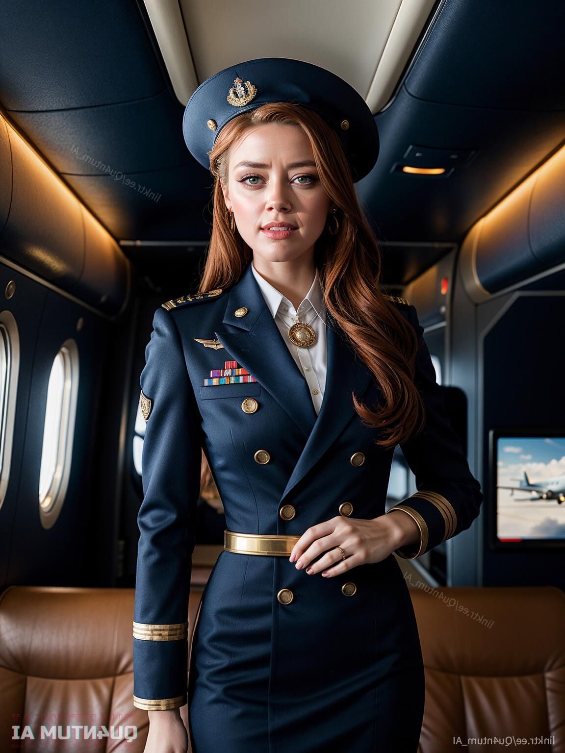 AI Amber Heard # Air Force One Stewardess Aquaman Mera Uniform