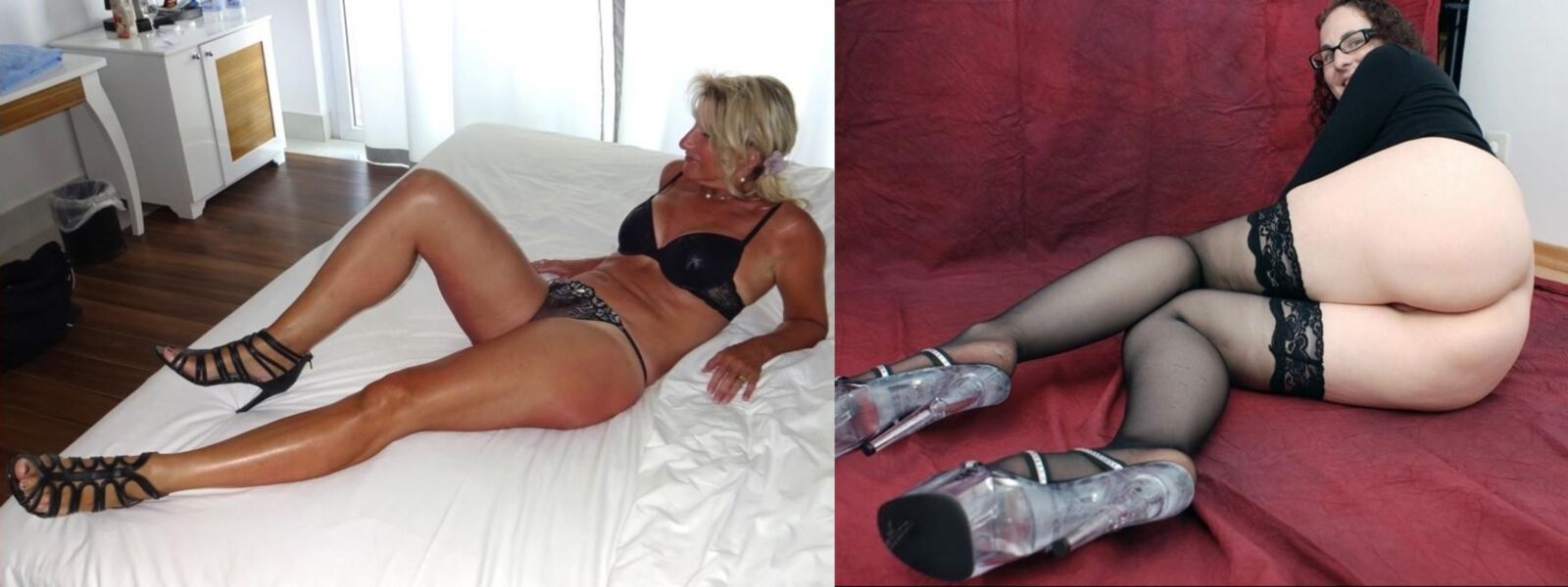 Sabine o Heike vs Sina comparação Altfotzen Hure Arsch Butt como