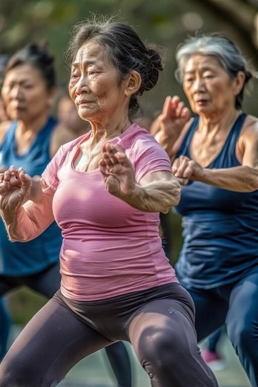 Chinese Women Doing Tai Chi