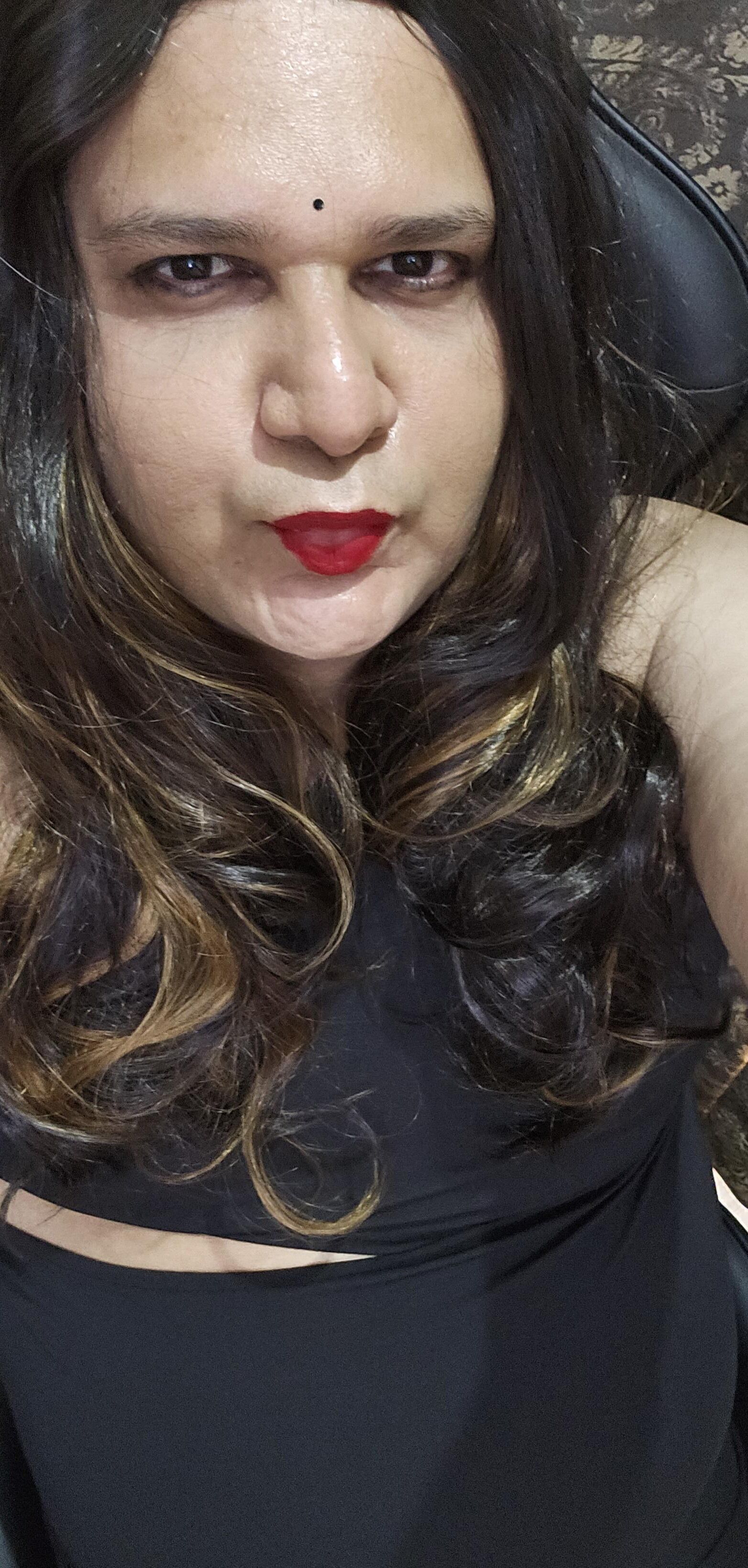 brunette shemale monica m in black dress s