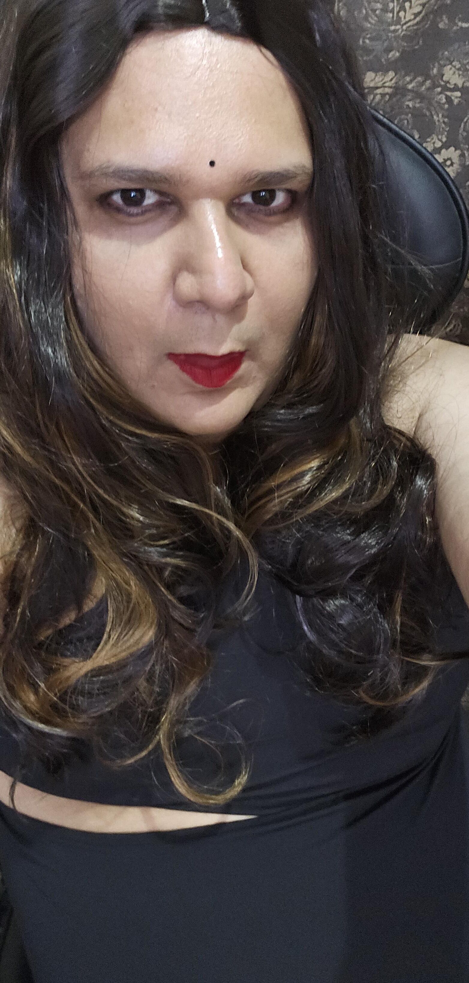 brunette shemale monica m in black dress s