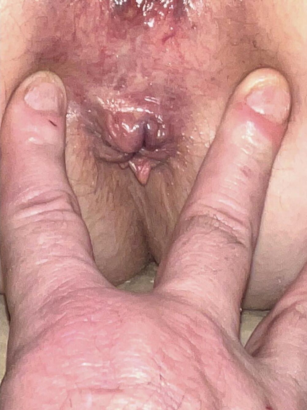 My BBW wife's spread butthole will make you hard as fuck