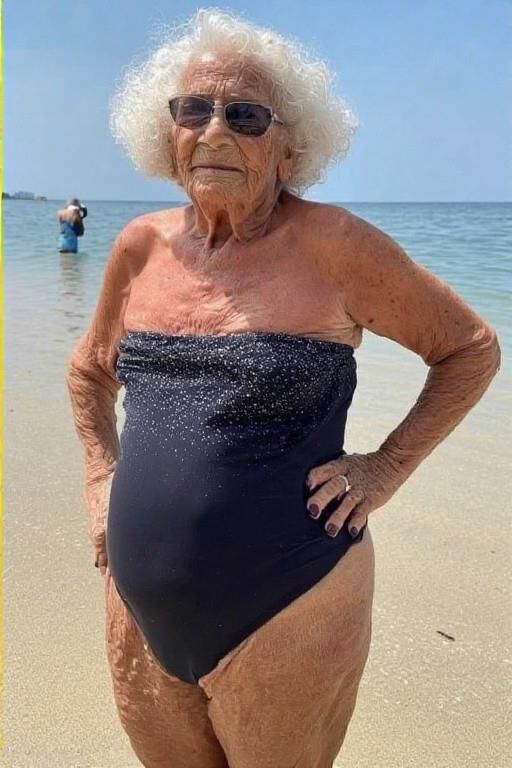 Grannies in Strapless One piece Bathing Suits