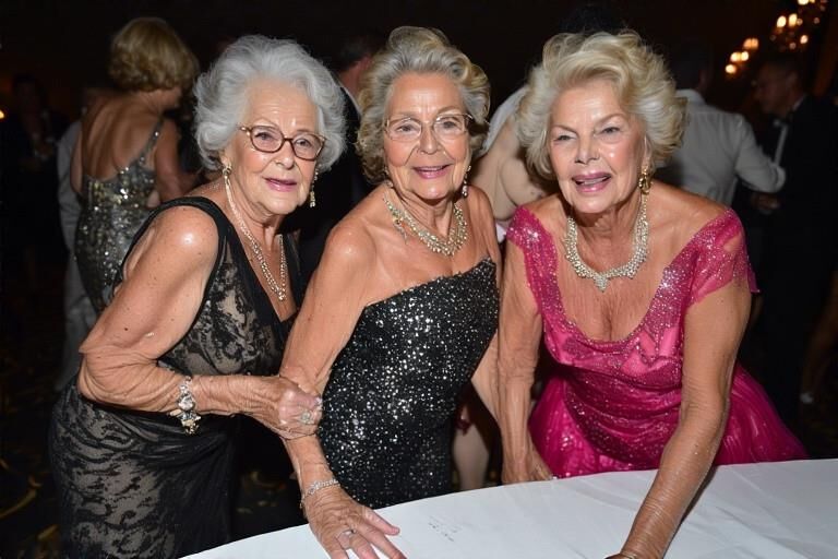 Grannies at a Fancy Party