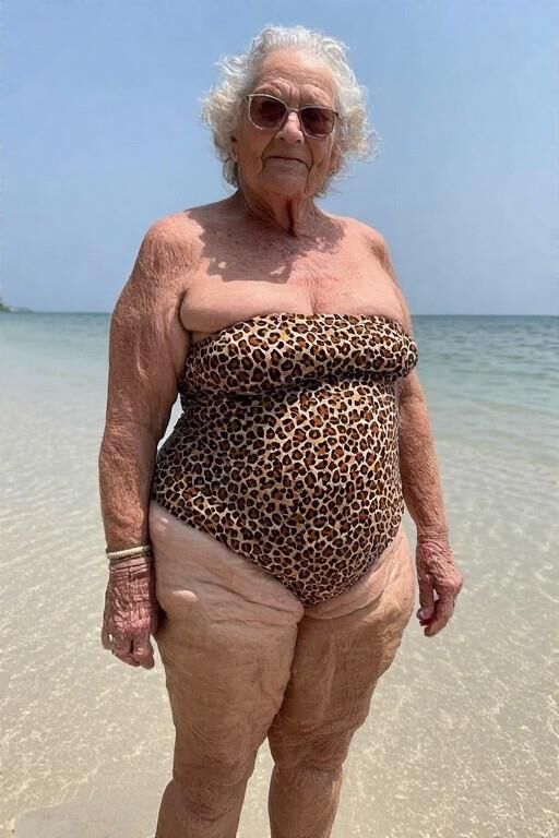 Grannies in Strapless One piece Bathing Suits