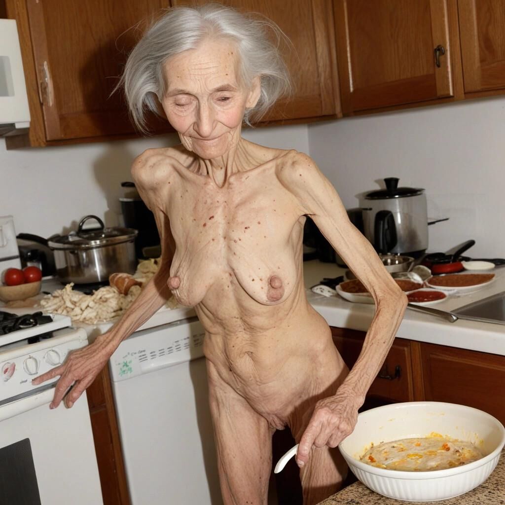 Oma versucht zu kochen, aber es wird unordentlich