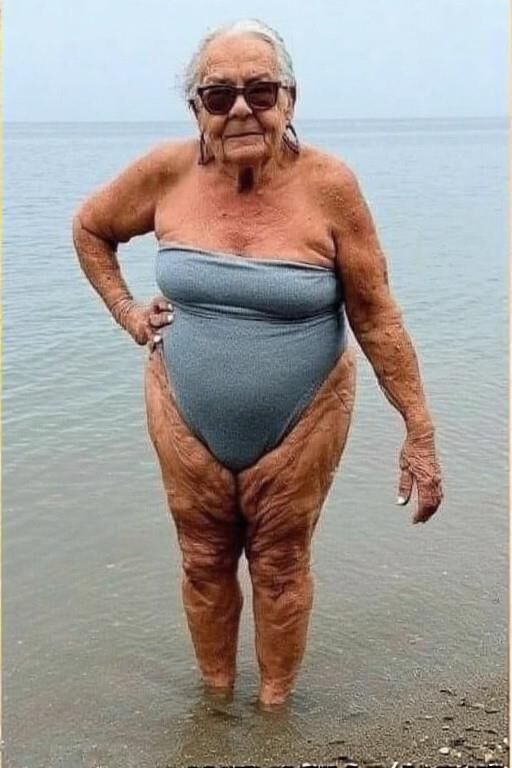 Grannies in Strapless One piece Bathing Suits