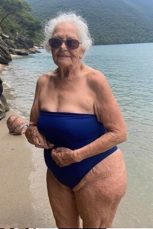 Grannies in Strapless One piece Bathing Suits