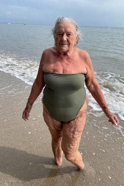 Grannies in Strapless One piece Bathing Suits