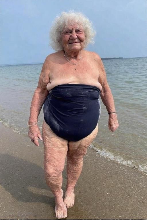 Grannies in Strapless One piece Bathing Suits