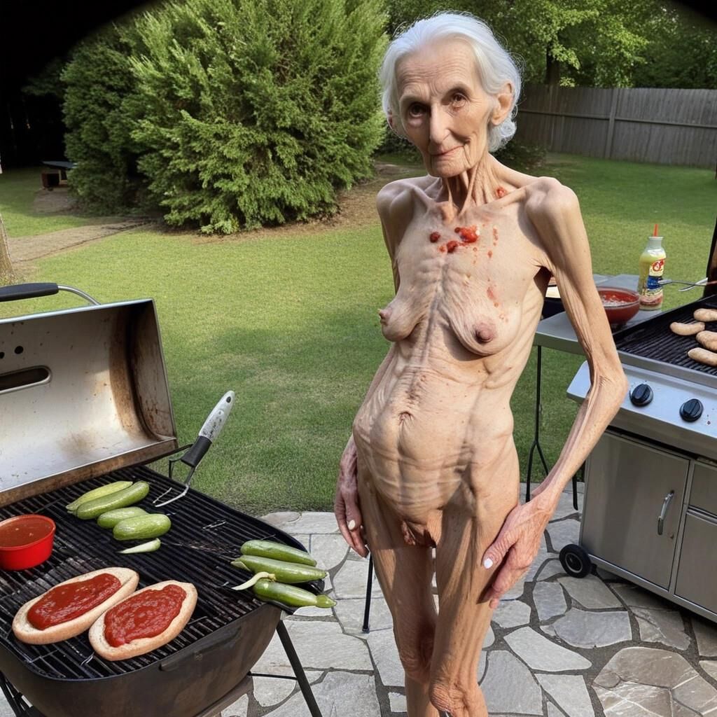 Oma versucht zu kochen, aber es wird unordentlich
