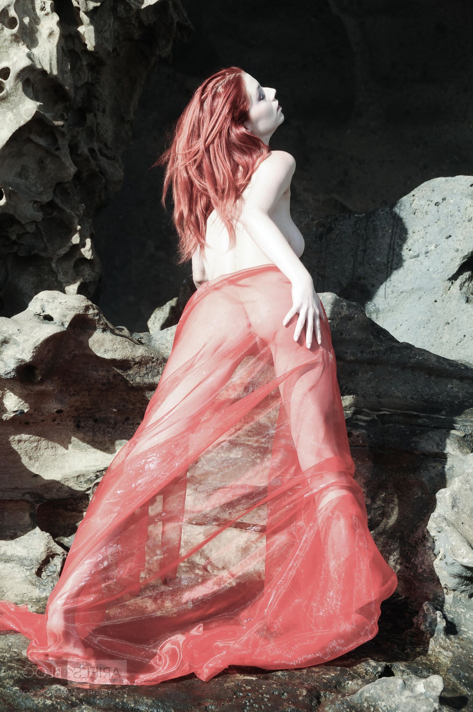 Belle rousse ariel rouge et rouge